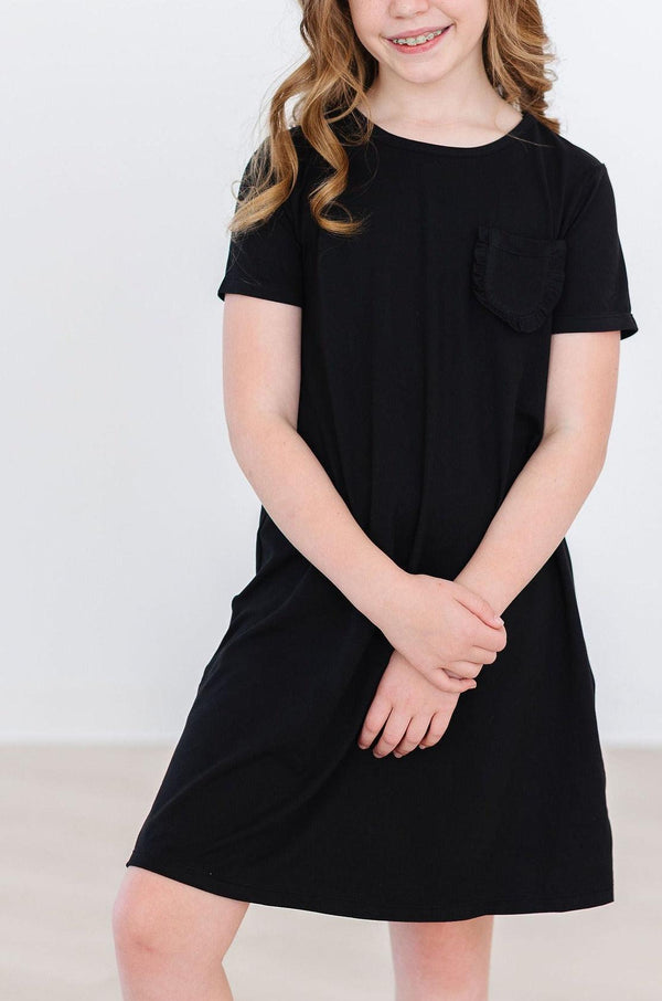 black-t-shirt-dress Mila &  Rose - Sophia's Style-Black T-Shirt Dress-6-12M--1